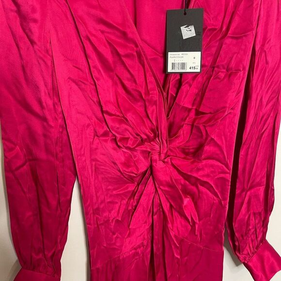 $415 The Kooples LONG RED DRESS WITH BOW NWT - Picture 10 of 11